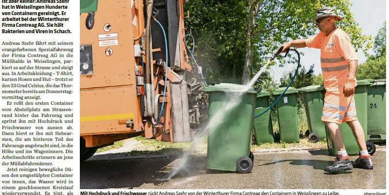 Presseartikel Container-Reinigung der Contreag im Landbote vom Juni 2017