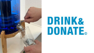 Drink & Donate waterfootprint mit einem Wasserspender