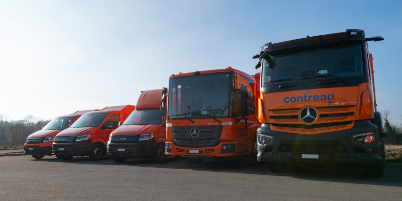 Die emissionsfreie Fahrzeugflotte mit Elektroantrieb der Contreag Container-Reinigungs AG