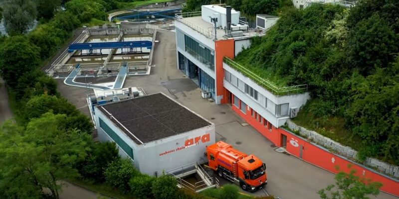 Container-Reinigung Wasserrezyklierung in der ARA