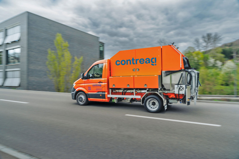 Contreag emissionsfreies Containerreinigungsfahrzeug mit Elektroantrieb