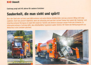 Artikel im Kommunaldienste Magazin über die Contreag, Interview mit Fritz Lüdi