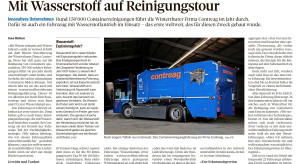 Artikel im Landboten mit dem Contreag Wasserstoff Reinigungsfahrzeug