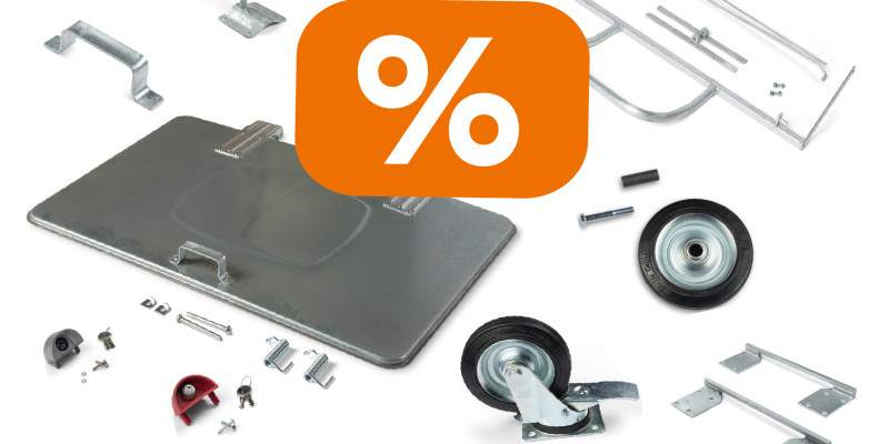 Aktion 15% Rabatt auf Zubehör und Ersatzteile für den Container