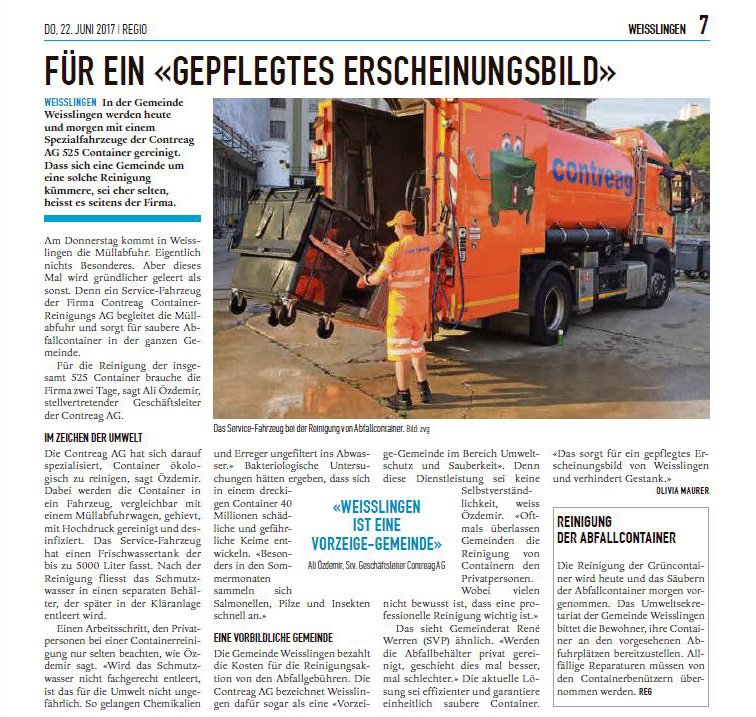 Nettoyage des containers à Weisslingen
